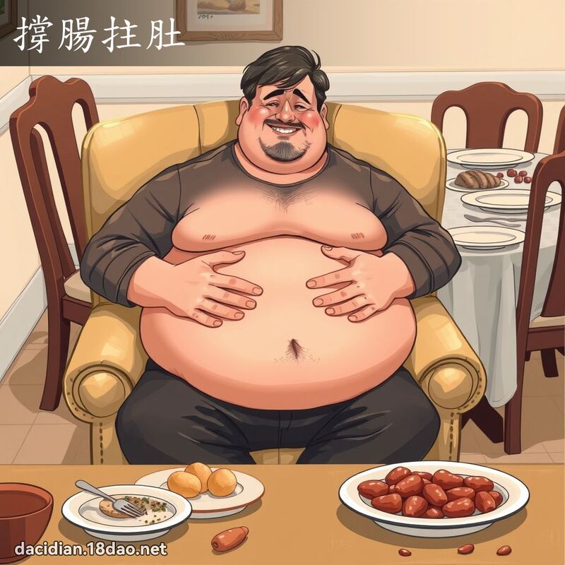 撐腸拄肚 - 國語大辭典配圖