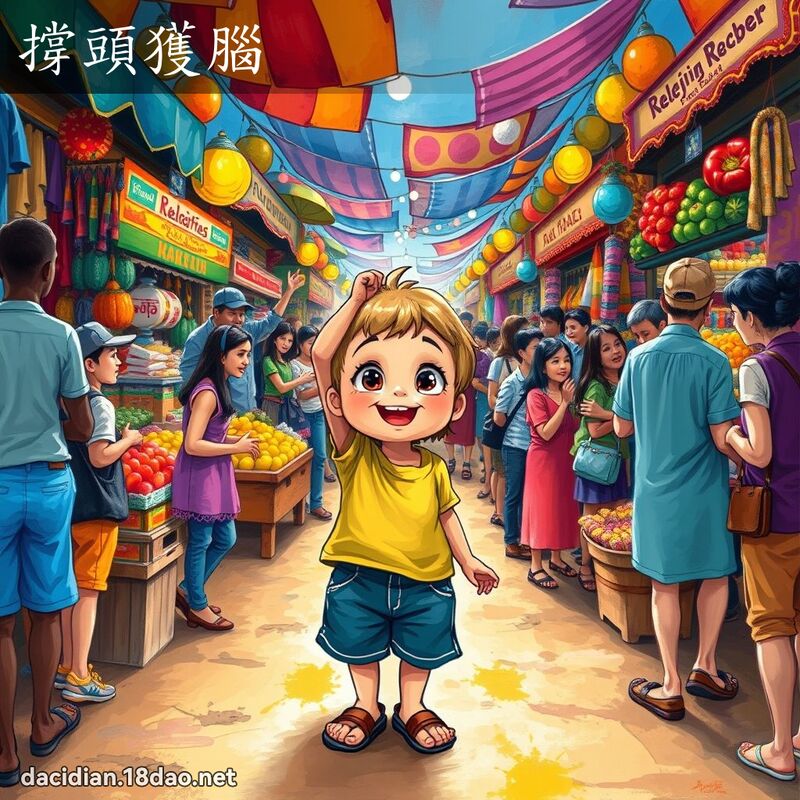 撐頭獲腦 - 國語大辭典配圖