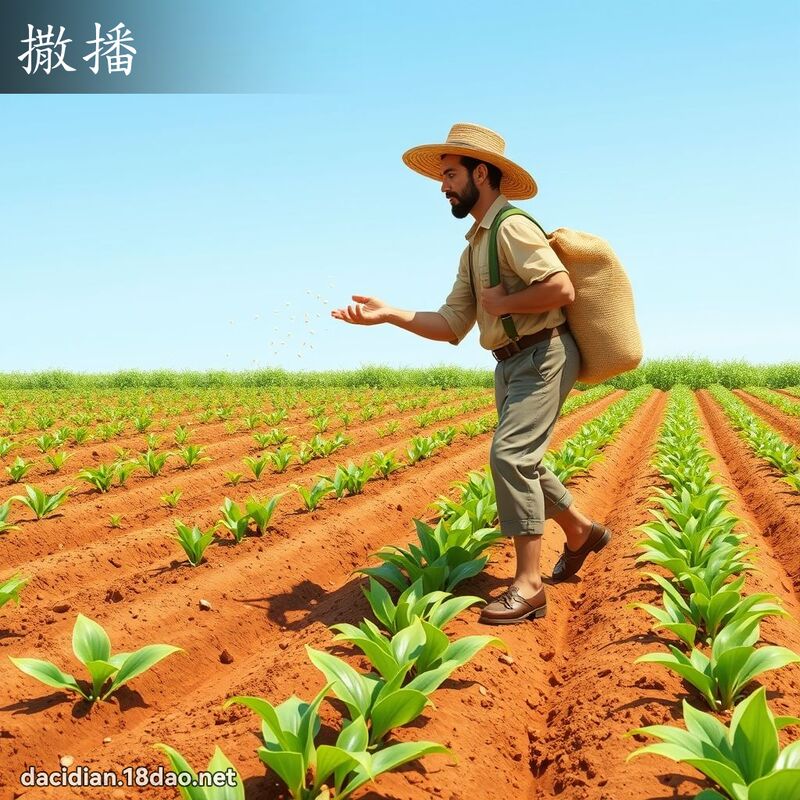 撒播 - 國語大辭典配圖