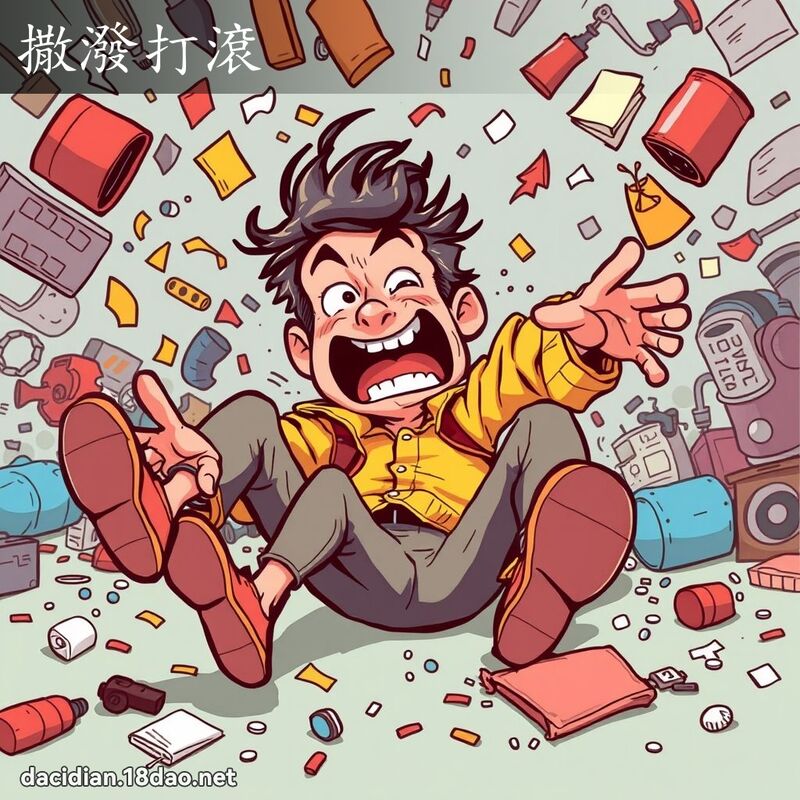 撒潑打滾 - 國語大辭典配圖