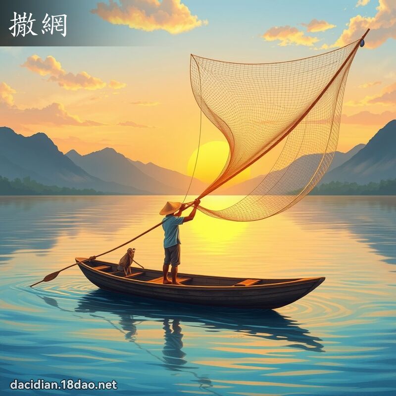 撒網 - 國語大辭典配圖