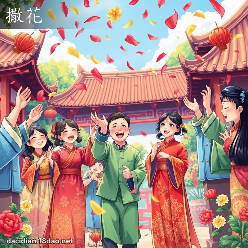 撒花 - 国语大辞典配图