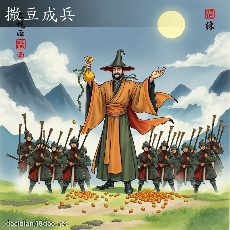 撒豆成兵 - 国语大辞典配图