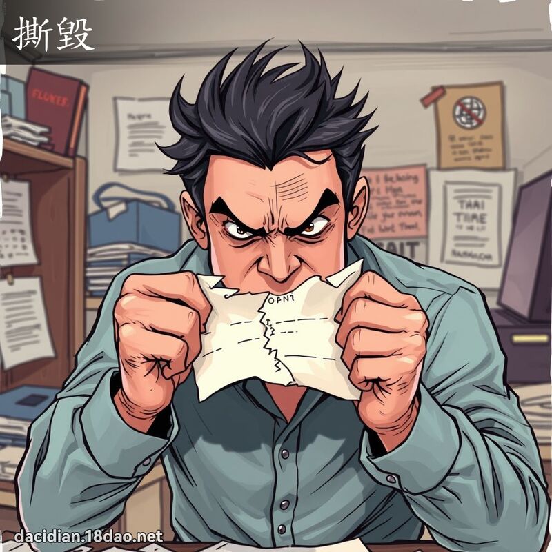 撕毀 - 國語大辭典配圖