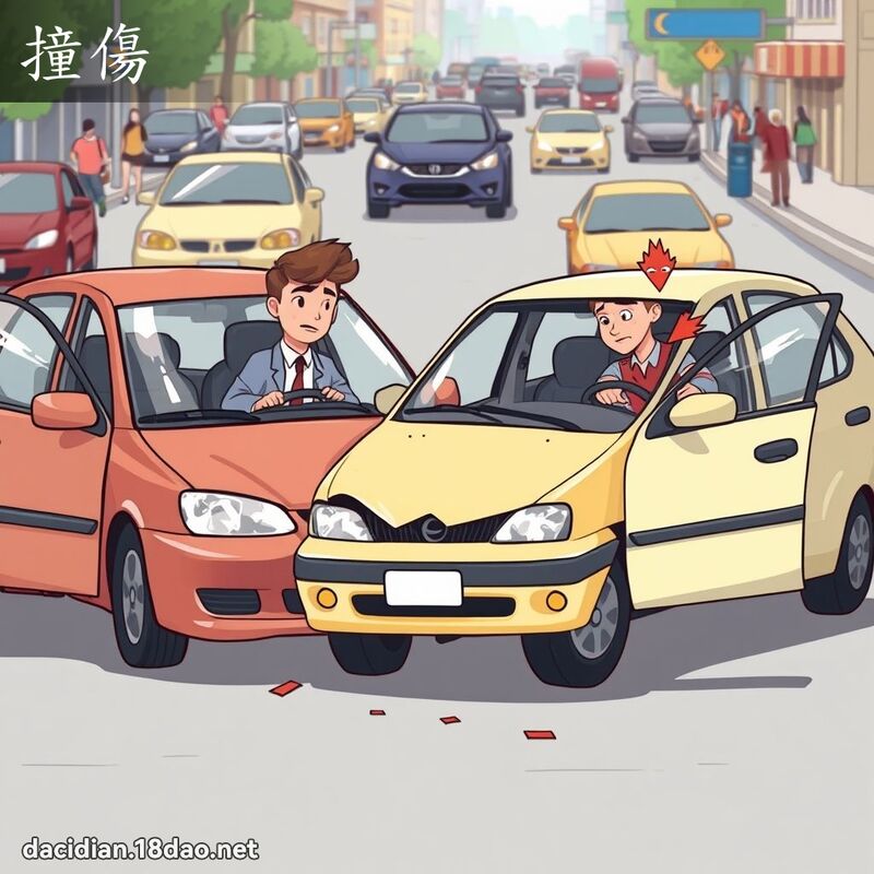 撞傷 - 國語大辭典配圖