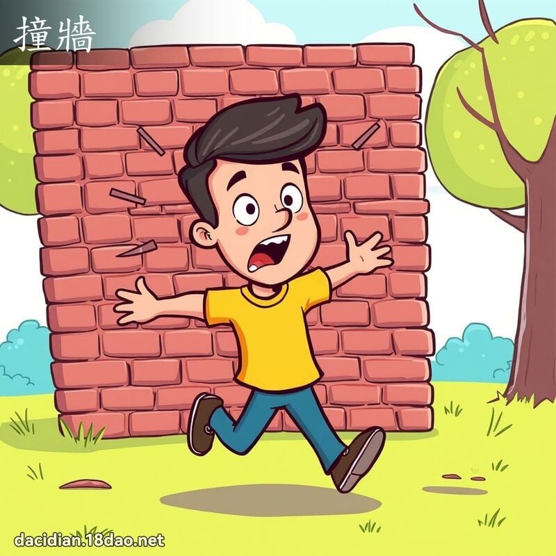 撞墙 - 国语大辞典配图