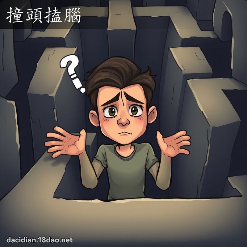 撞頭搕腦 - 國語大辭典配圖
