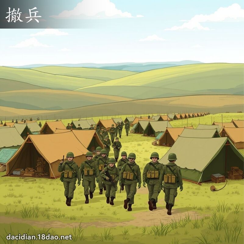 撤兵 - 國語大辭典配圖