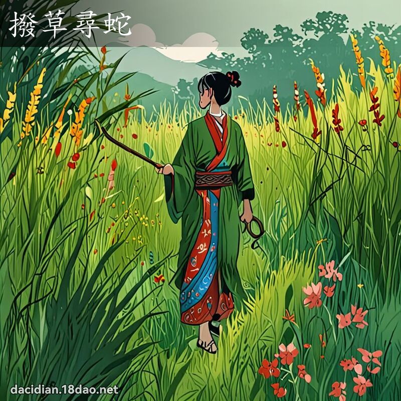拨草寻蛇 - 国语大辞典配图