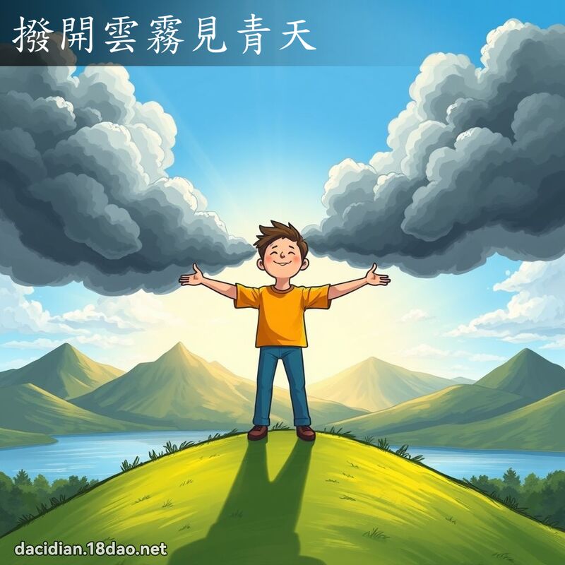 撥開雲霧見青天 - 國語大辭典配圖