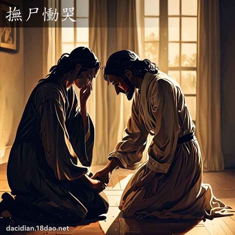 撫尸慟哭 - 國語大辭典配圖