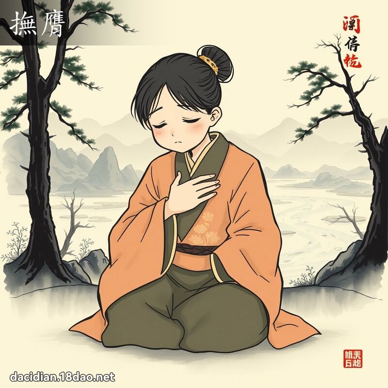 抚膺 - 国语大辞典配图
