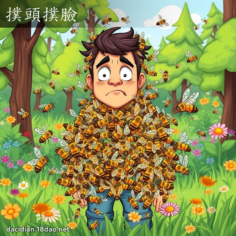 扑头扑脸 - 国语大辞典配图