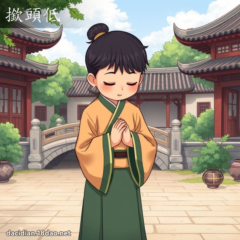 撳頭低 - 國語大辭典配圖
