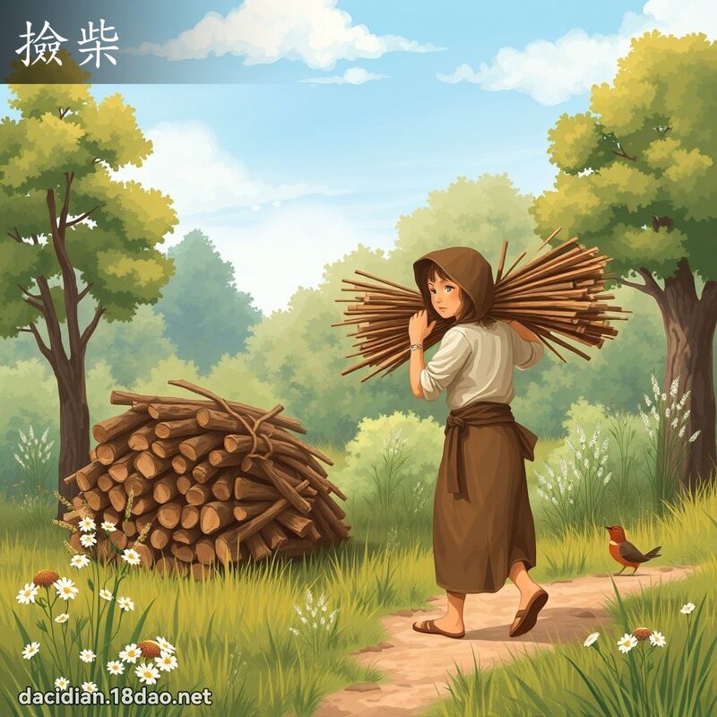 捡柴 - 国语大辞典配图