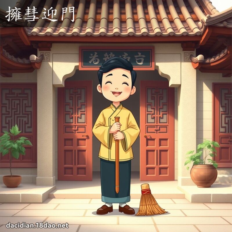 擁彗迎門 - 國語大辭典配圖