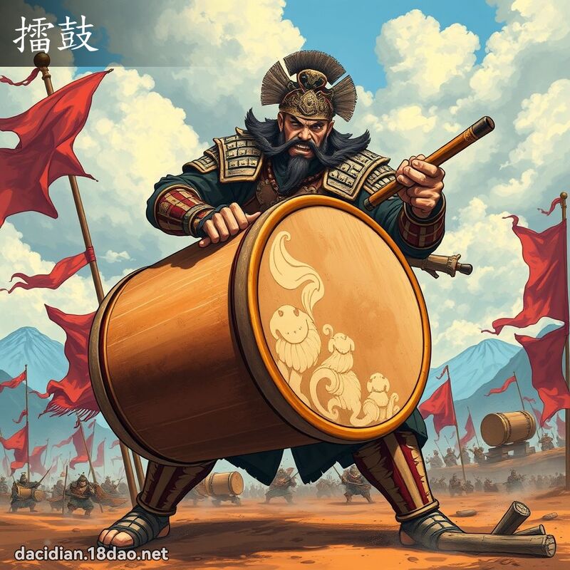 擂鼓 - 国语大辞典配图