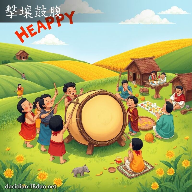 擊壤鼓腹 - 國語大辭典配圖