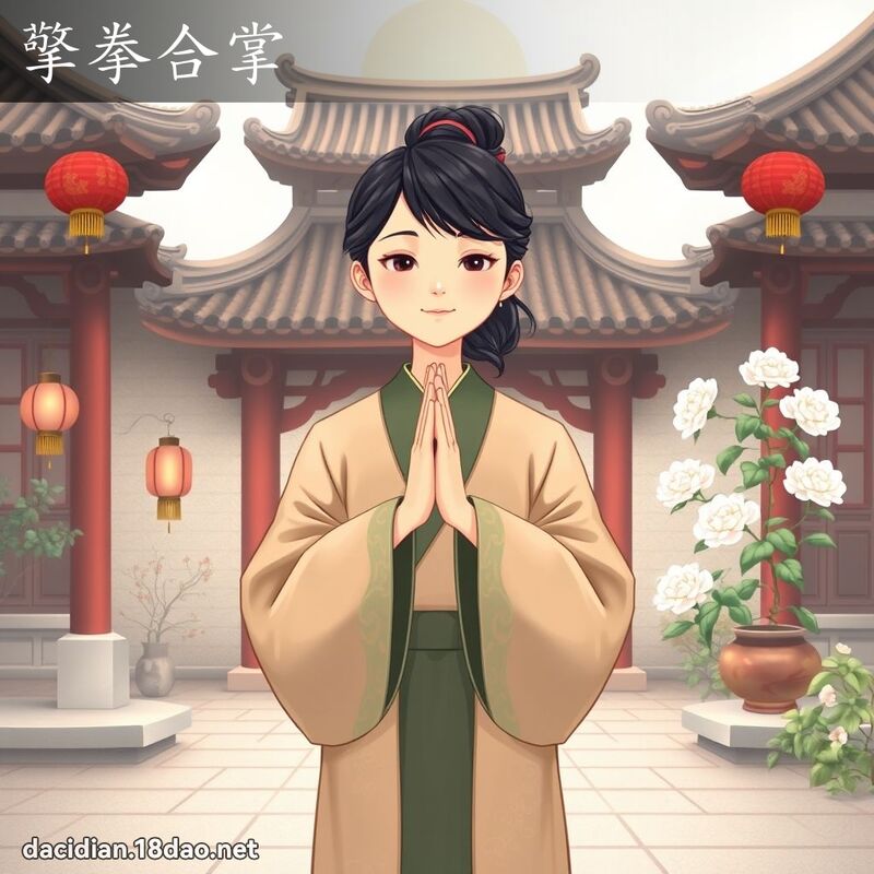 擎拳合掌 - 国语大辞典配图