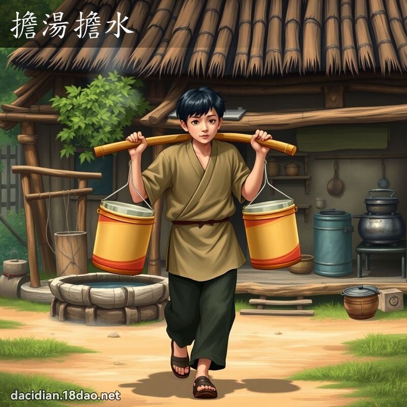 擔湯擔水 - 國語大辭典配圖