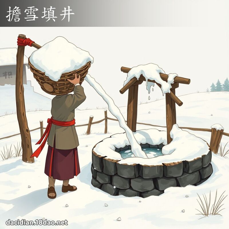 担雪填井 - 国语大辞典配图