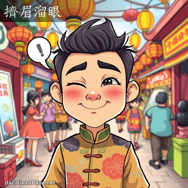 擠眉溜眼 - 國語大辭典配圖