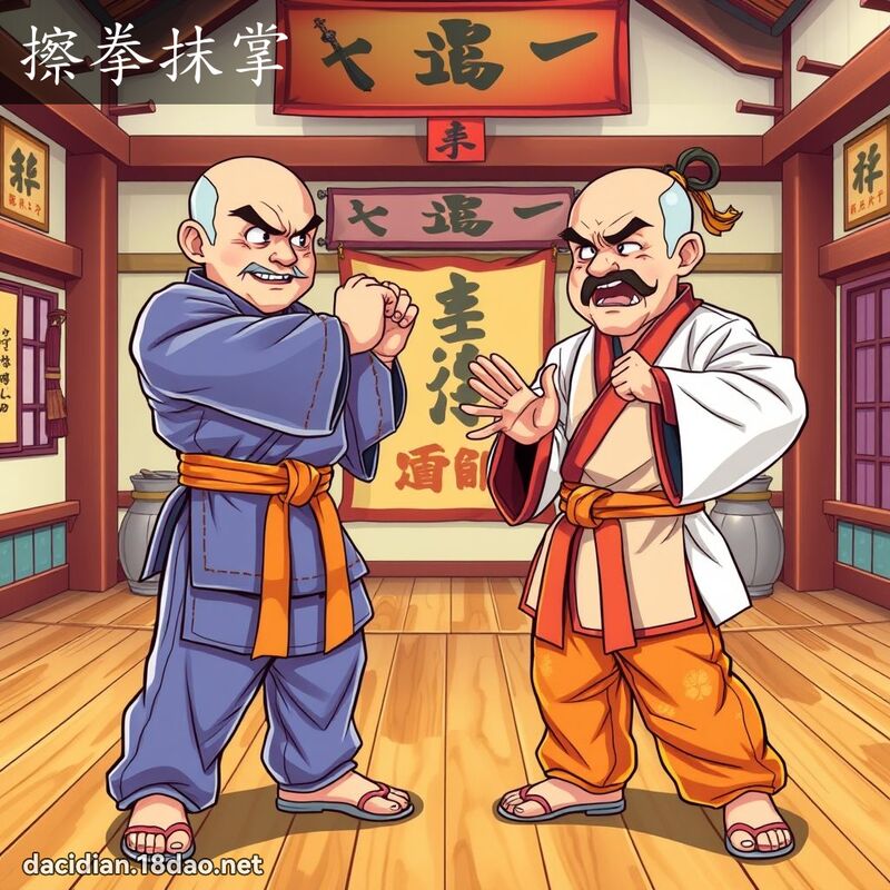 擦拳抹掌 - 国语大辞典配图