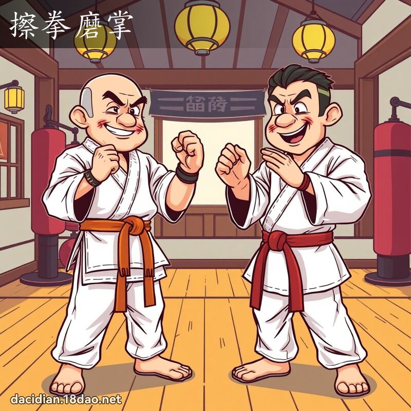 擦拳磨掌 - 國語大辭典配圖