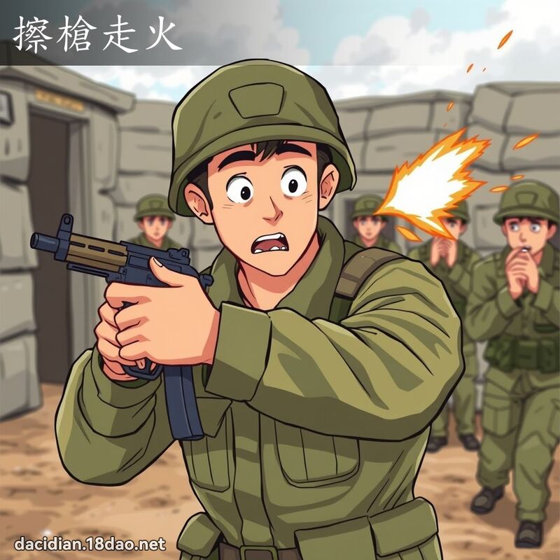 擦槍走火 - 國語大辭典配圖
