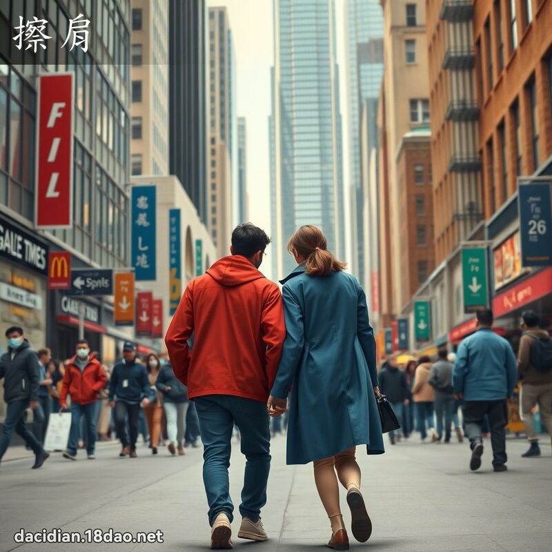 擦肩 - 國語大辭典配圖