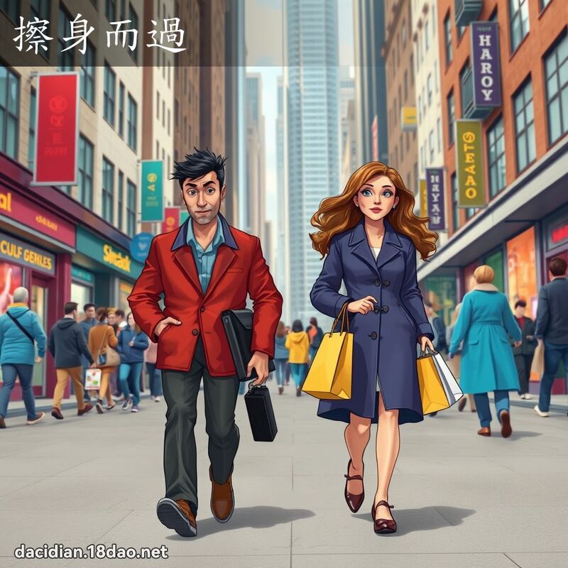 擦身而过 - 国语大辞典配图
