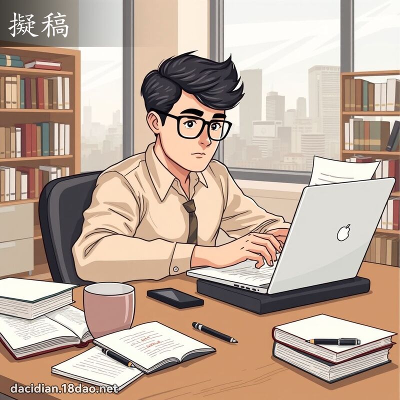 擬稿 - 国语大辞典配图