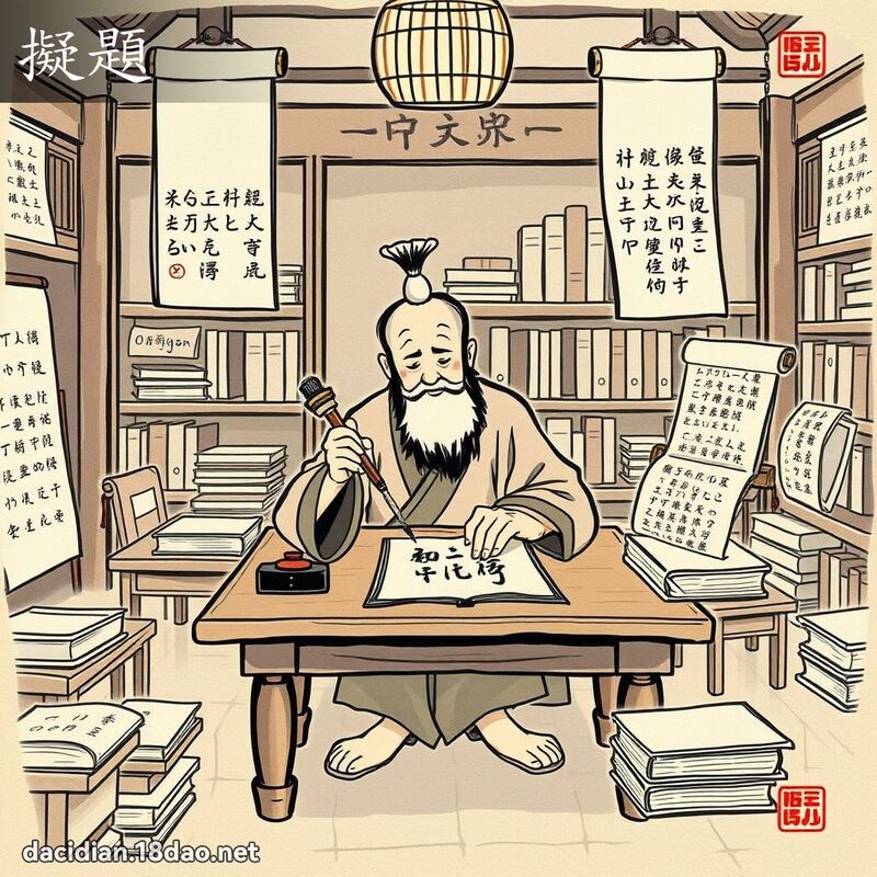 擬題 - 國語大辭典配圖