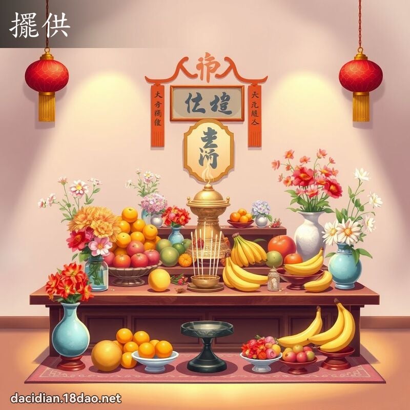摆供 - 国语大辞典配图