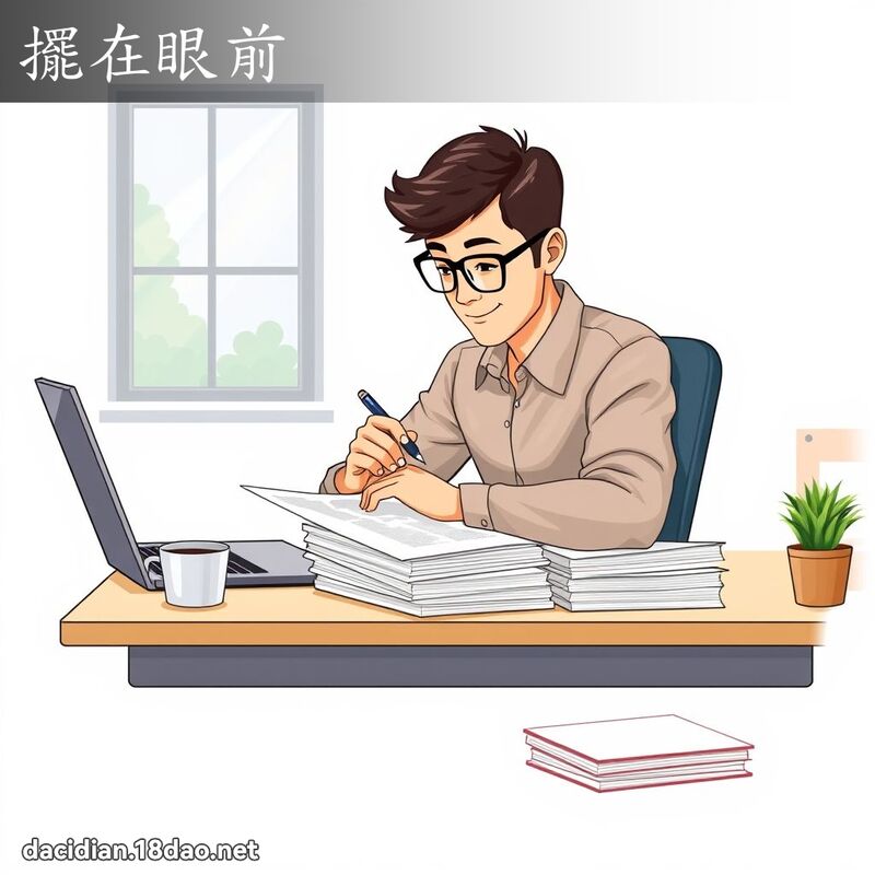 摆在眼前 - 国语大辞典配图