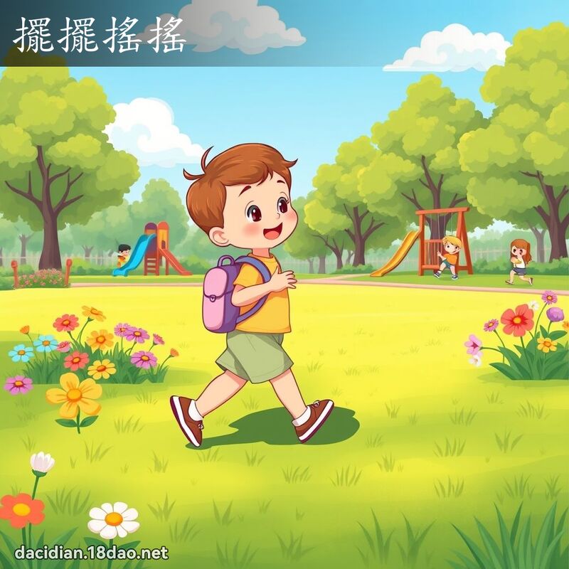 擺擺搖搖 - 國語大辭典配圖