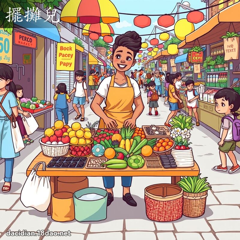 擺攤兒 - 國語大辭典配圖