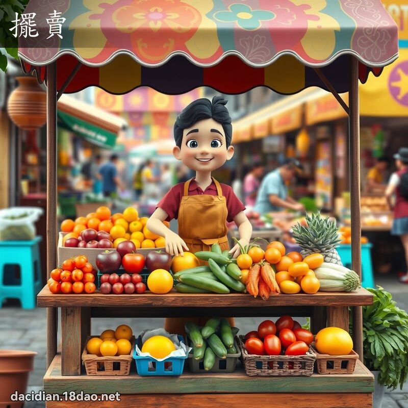 擺賣 - 國語大辭典配圖