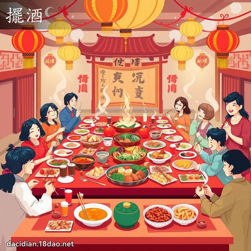 摆酒 - 国语大辞典配图