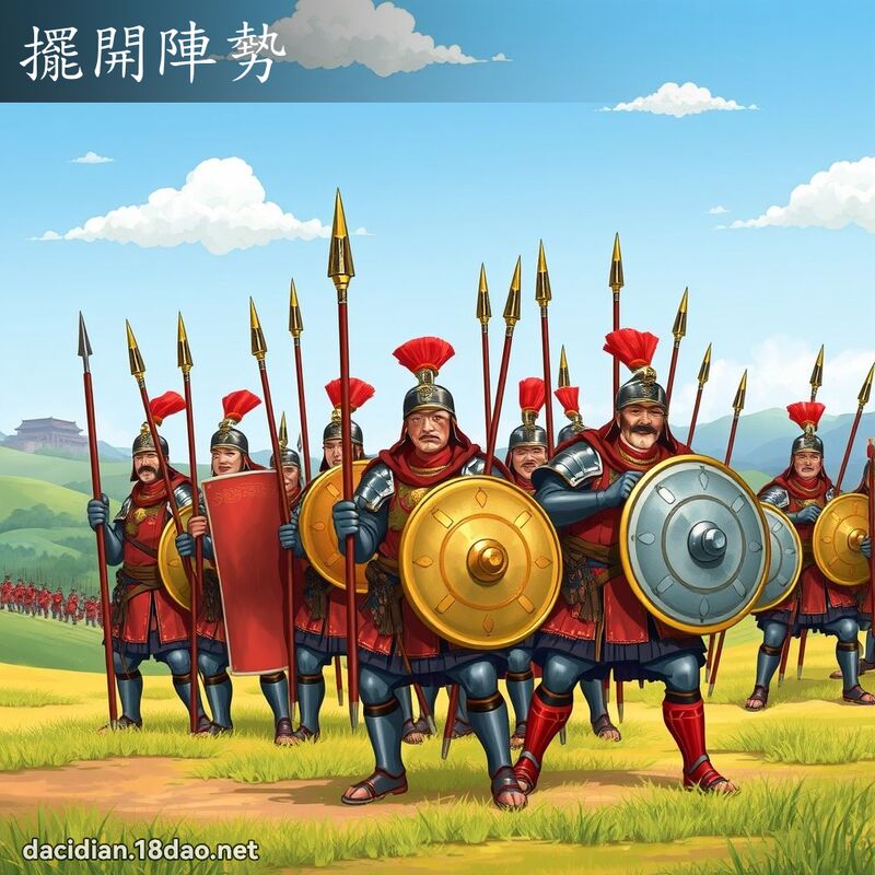 擺開陣勢 - 國語大辭典配圖