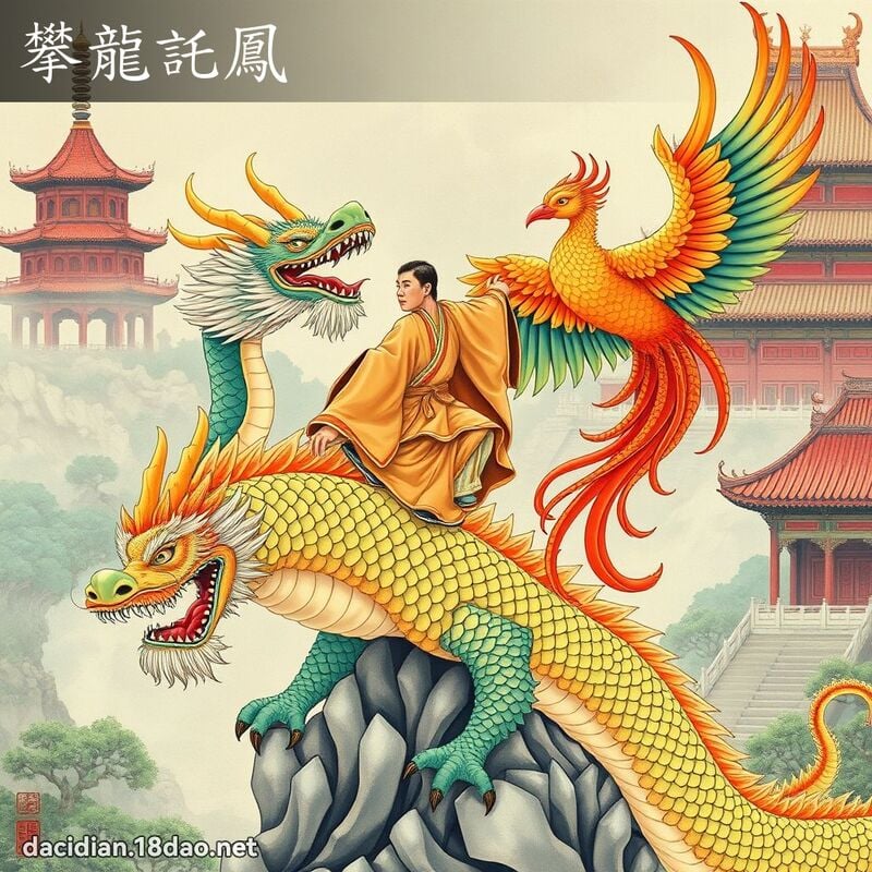 攀龙託凤 - 国语大辞典配图