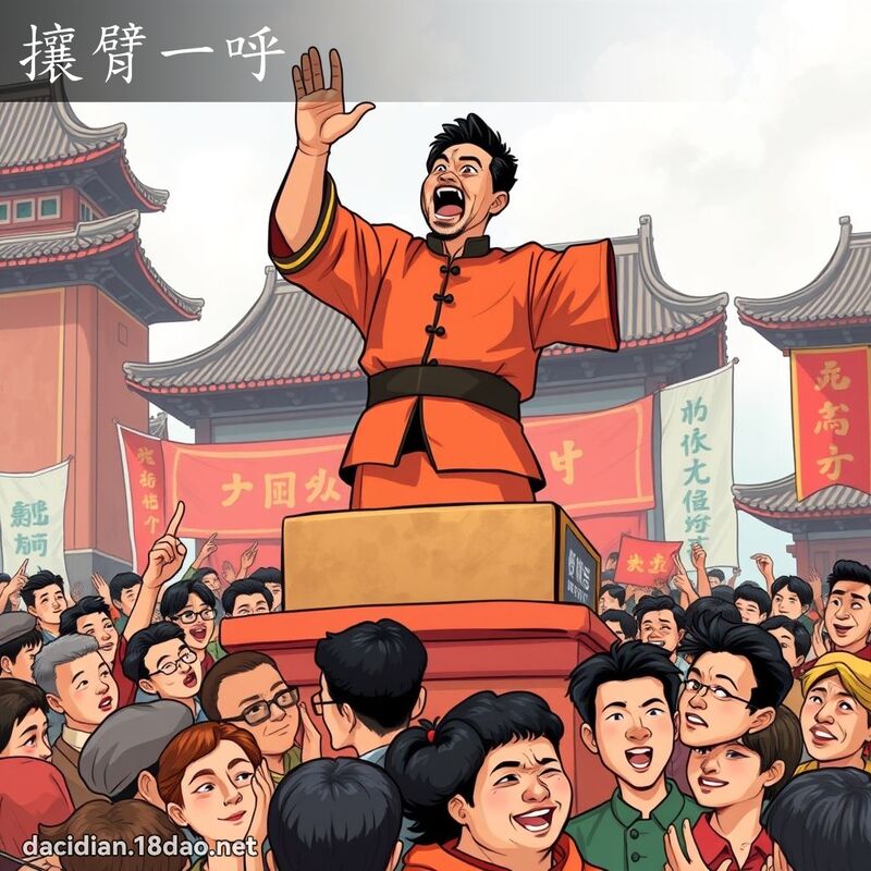 攘臂一呼 - 國語大辭典配圖