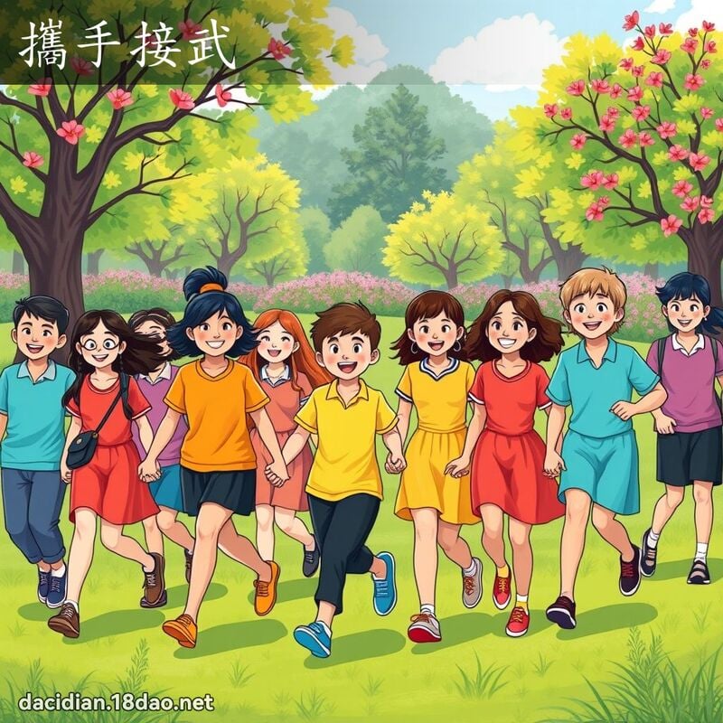 携手接武 - 国语大辞典配图