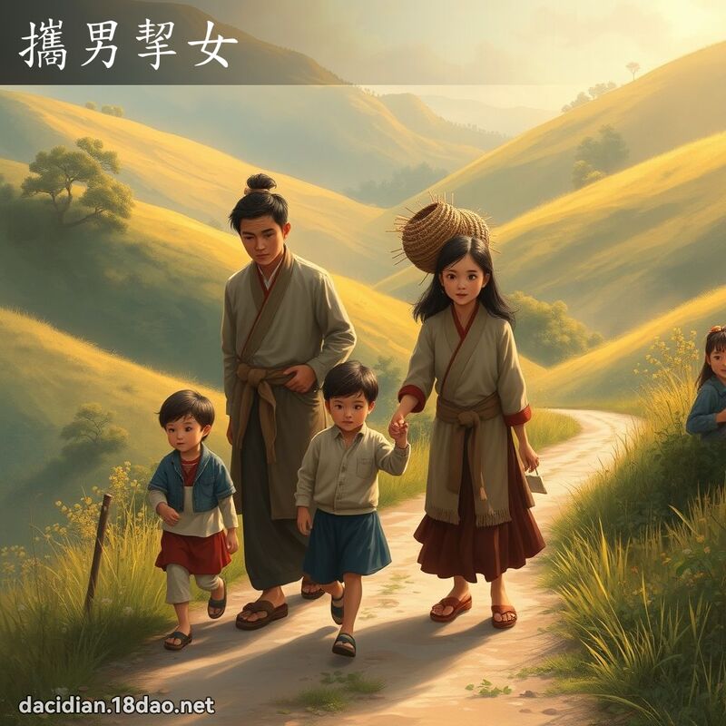 攜男挈女 - 國語大辭典配圖