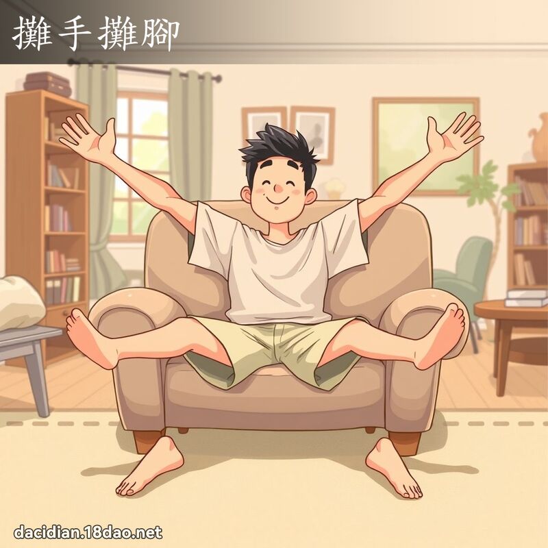 攤手攤腳 - 國語大辭典配圖