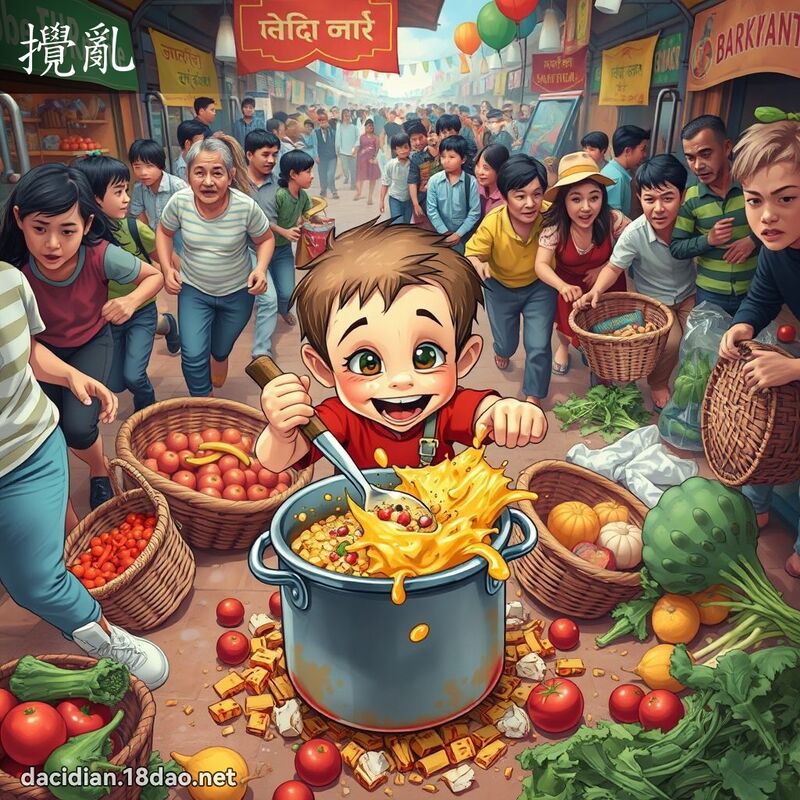 搅乱 - 国语大辞典配图