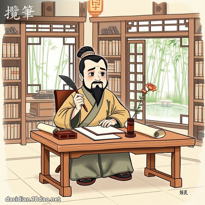 揽笔 - 国语大辞典配图