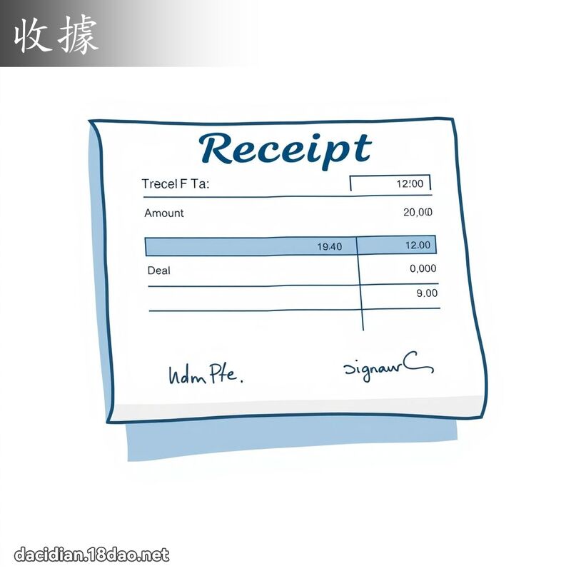 收據 - 國語大辭典配圖