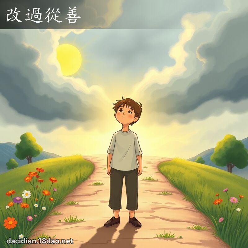 改过从善 - 国语大辞典配图