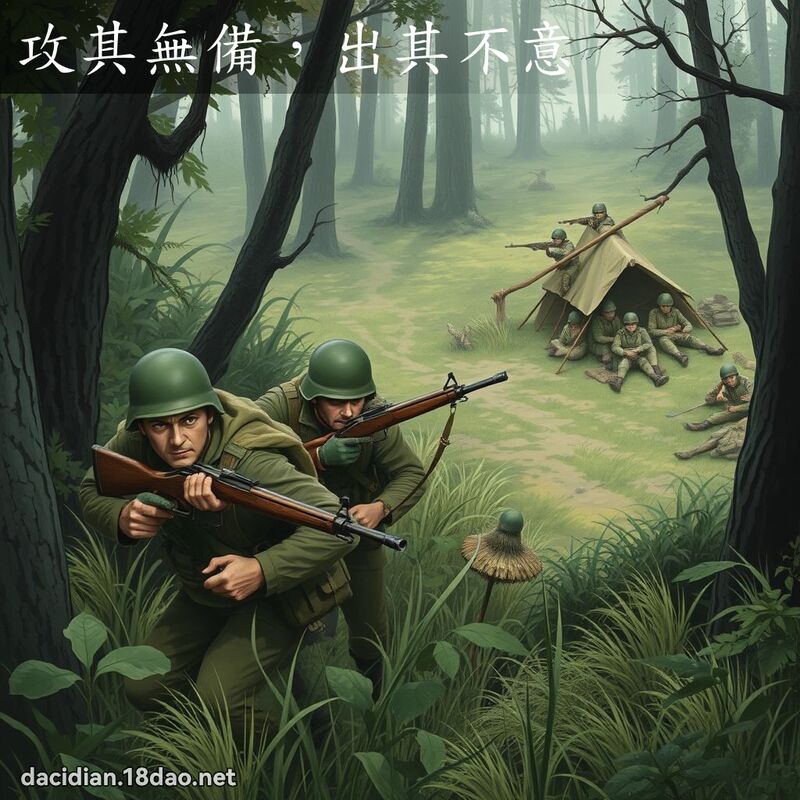 攻其無備，出其不意 - 國語大辭典配圖